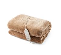 Morphy Richards EverCosy Luxury Striped Fleece Electric Heated Throw, 200x180cm, 9 Heat Settings, Detachable, Teddy/Flannel Fleece, Overheat Protection, Auto Shut Off, Machine Washable, Mocca, 610106