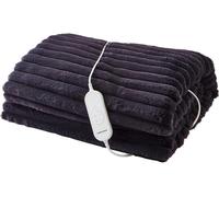 Morphy Richards EverCosy Small Luxury Striped Fleece Electric Heated Throw Blue