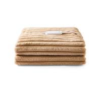 Morphy Richards EverCosy Small Luxury Striped Fleece Electric Heated Throw Mocha