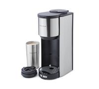 Morphy Richards Tazza Pour & Go, Single Cup Coffee Machine, Includes Travel Mug, Bean To Cup, 35g Integrated Grinder, Easy Operation, Coffee On The Go, 900W, Stainless Steel, 162105