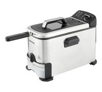 Morphy Richards Filter Pro Stainless Steel 3L Deep Fat Fryer, Detachable Basket Handle, Self-cleaning Oil Filtration System, Viewing Window, Variable Temperature Control, Stainless Steel, 2KW, 482001
