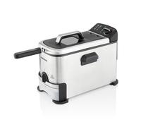 Morphy Richards Filter Pro Stainless Steel 3L Deep Fat Fryer, Detachable Basket Handle, Self-cleaning Oil Filtration System, Viewing Window, Variable
