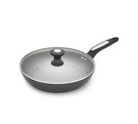 Morphy Richards Lidded Frying Pan, Forged Aluminium Black Ceramica, 28cm, Non Stick Coating, Soft Touch Handles, Suitable for All Hobs, Black, 850700