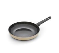 Morphy Richards Frying Pan, Recycled Aluminium, 28cm, Non Stick Ceramic Coating, Soft Touch Handles, Oven Safe Up to 180c, Suitable for All Hobs, Cream, 853504
