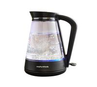 Morphy Richards Glass Kettle, 1.7L, Illuminated, Premium Glass, 3kw Rapid Boil, 360 Base, Blue Light Indicator, Water Level Indicator, Dry Boil Protection, Cord Storage, 108004