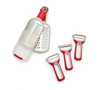 Morphy Richards Grater and Peeler Set, 7-in-1 Kitchen Utensils | Easy Storage | Soft-Touch Handles | Stackable Design | Safety Guard | Dishwasher Safe | Cheese, Veg & Julienne Prep | 869004