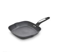 Morphy Richards Grill Pan, Forged Aluminium Ceramica, Square, 26cm, Non-Stick Ceramic Coating, Dual Pouring Spouts, Suitable for All Hobs, Black, 850701