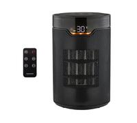 HeatFlux 1.5kw Bedside Ceramic Fan Heater with Remote Control - Black