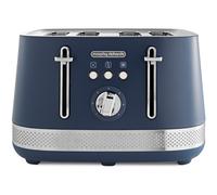 Morphy Richards Illumination 4 Slice Toaster, 7 Toast Settings, Browning Controls, Variable Width Slots, Auto Pop-up, Removeable Crumb Tray, Cord Storage, 1500W, Navy Peony, 248023