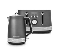 Morphy Richards Illumination Kettle and Toaster Set, 1.7L Rapid Boil Illumination Jug Kettle, 4 Slice Variable Browning Illumination Toaster, Matching Set, 3KW/ 1500W, Titanium, 108022/248022