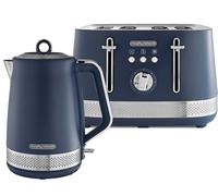 Morphy Richards Illumination Navy Peony 1.7L Jug Kettle & 4 Slice Toaster Set
