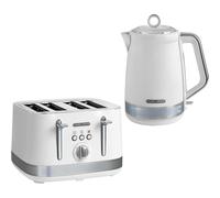 Morphy Richards Illumination White 1.7L Kettle & 4 Slice Toaster Set