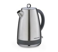 Morphy Richards Mexborough 1.7L Kettle, Stainless Steel, 3K Rapid Boil, 360 Base, Anti-Lime Scale Filter, Boil Dry Protection, Illuminated On/Off Switch, Water Window, Ring Pull, Grey Trim, 102902
