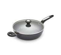 Morphy Richards Lidded Saute Pan, Forged Aluminium, 28cm, Non-Stick Ceramic Coating, Tempered Glass Lid, Large Helper Handle, One Pot Cooking, Suitable for All Hobs, Black, 850703