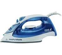 Morphy Richards LightGlide Steam Iron, Ceramic Non Stick Soleplate, 100g boost, 24g Output, Self Clean, Variable & Vertical Steam, 2200W, Blue and White, 300401