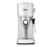 Morphy Richards Compact Espresso Machine, Dual Cup, 1L Water tank, Variable Steam Control and Milk Frother Wand, Ground Coffee and ESE Pod Compatible, Stainless Steel, 172022