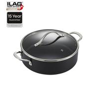 Morphy Richards Mastery 28cm Shallow Casserole Dish Aluminium ILAG Non-Stick, Induction, Gas, Electric Compatible, PFAS Free, Stainless Steel Handles, 852505