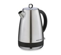 Morphy Richards Mexborough 1.7L Kettle, Stainless Steel, 3K Rapid Boil, 360 Base, Anti-Lime Scale Filter, Boil Dry Protection, Illuminated On/Off Switch, Water Window, Ring Pull, Black Trim, 102901