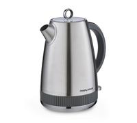 Morphy Richards Mexborough 1.7L Kettle, Stainless Steel, 3K Rapid Boil, 360 Base, Anti-Lime Scale Filter, Boil Dry Protection, Illuminated On/Off Switch, Water Window, Ring Pull, Grey Trim, 102902