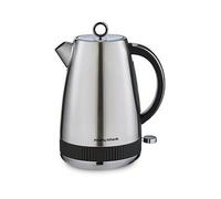 Morphy Richards Mexborough 1.7L Kettle, Stainless Steel, 3K Rapid Boil, 360 Base, Anti-Lime Scale Filter, Boil Dry Protection, Illuminated On/Off Switch, Water Window, Ring Pull, Black Trim, 102901