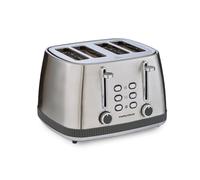 Morphy Richards Mexborough 4 Slice Toaster, Stainless Steel, Independent Operation, Browning Controls, Removable Crumb Tray, Anti-Jam, Defrost, Cancel, Reheat, 1860W, Grey Trim, 242902