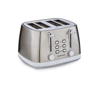 Morphy Richards Mexborough 4-Slice Toaster, Wide Slots, Cord Storage, White & Stainless Steel - 242903