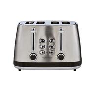 Morphy Richards Mexborough 4 Slice Toaster, Stainless Steel, Independent Operation, Browning Controls, Removable Crumb Tray, Anti-Jam, Defrost, Cancel, Reheat, 1860W, Black Trim, 242901