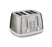 Morphy Richards Mexborough 4-Slice Toaster, Wide Slots, Cord Storage, White & Stainless Steel - 242903