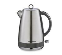 Morphy Richards Mexborough 1.7L Kettle, Stainless Steel, 3K Rapid Boil, 360 Base, Anti-Lime Scale Filter, Boil Dry Protection, Illuminated On/Off Switch, Water Window, Ring Pull, Grey Trim, 102902