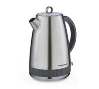 Morphy Richards Mexborough 1.7L Kettle, Stainless Steel, 3K Rapid Boil, 360 Base, Anti-Lime Scale Filter, Boil Dry Protection, Illuminated On/Off Switch, Water Window, Ring Pull, Grey Trim, 102902