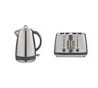 Morphy Richards Mexborough Kettle & Toaster Bundle, 1.7L, 3KW Rapid Boil Kettle & 4 Slice Toaster Set, Easy Operation, User Friendly, Matching Set, Grey Trim, 102902 | 242902