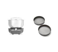 Morphy Richards MixStar Compact Stand Mixer, Incl. Whisks & Dough Hooks & Loose Base Shallow Cake Tin Set-Carbon Steel Sandwich Pan | Victoria Sponge, Cheesecake & Layered Cakes| 400520 | 849007