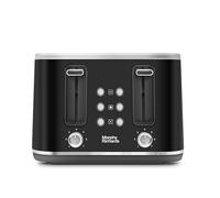 Morphy Richards Motive 4 Slice Toaster, Browning Controls, Reheat, Cancel & Defrost Settings, Bread Lever, Removeable Crumb Tray, Electromagnet Cover, 1600W, Black, 242801
