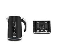 Morphy Richards Motive Kettle and Toaster Bundle, 1.7 3Kw Rapid Boil Kettle & 4 Slice Toaster, Removable Crumb Tray and Variable Browning, Black, 102801 | 242801