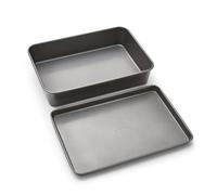 Morphy Richards Oven Tray and Roasting Tin Set, 15x10 & 15x11, Heavy Duty Carbon Steel | Non-Stick, Textured Base | Oven, Dishwasher & Freezer Safe | Ideal for Family Roasts | 849003