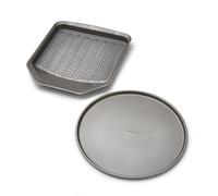 Morphy Richards 14" Pizza Pan & Crisper Tray - Heavy Duty Carbon Steel | Non-Stick, Perforated Base & Pouring Lip | Oven & Dishwasher Safe | Crispy Results Every Time | SKU 849006