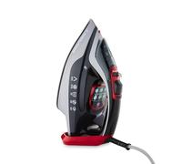 Morphy Richards Powersteam Elite LED Steam Iron, Non Stick Ceramic Soleplate, 35g Output, Vertical option, Self Clean, Anti Drip, Digital Controls, 3m Cord, 3000W, Grey, Black and Red, 302012