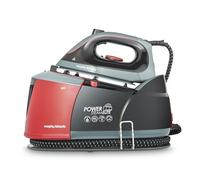 Morphy Richards Power Steam Elite + Steam Generator Iron, Ceramic Non-stick Soleplate, 310g Steam Boost, 200g Steam Output, 6 Bar, Auto Clean, 1.3L Water Tank, 1.8m Cord, 2400W, Black/Red, 332013