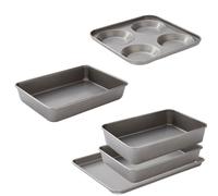 Morphy Richards Roasting & Baking Set - Large Roasting Tin, Roasting Tin, Oven Tray & 4 Cup Yorkshire Pudding Tin | Non-Stick Carbon Steel | Oven Safe 230°C