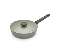 Morphy Richards Saute Pan, Forged Aluminium, 24cm, Non Stick Ceramic Coating, Soft Touch Handles, Oven Safe Up to 180c, Suitable for All Hobs, Green, 852251