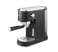 Morphy Richards Signature Compact Espresso Maker, Ground Coffee, Dual Cup, Illuminated Buttons, 1L Water tank, Steam Control, Stainless Steel, Black, 172024