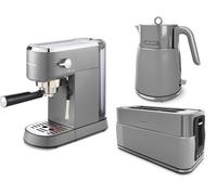 Morphy Richards Signature Grey 3-Piece Kitchen Set - 1.5L Kettle, 4-Slice Toaster, Espresso Machine 172025