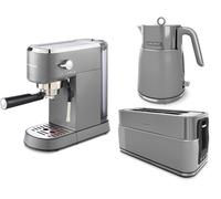 Morphy Richards Signature Grey Kettle Toaster & Espresso Coffee Machine Set