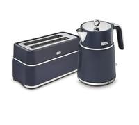Morphy Richards Signature Kettle and Toaster Set, 1.5L Fast Boil Matte Finish Signature Kettle, 2 Slot Variable Browning Toaster, Matching Set, 3KW/1750W, Blue, 100703 | 245703