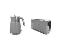 Morphy Richards Signature Kettle and Toaster Set, 1.5L Fast Boil Matte Finish Signature Kettle, 2 Slot Variable Browning Toaster, Matching Set, 3KW/1750W, Grey, 100705 | 245705
