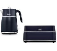 Morphy Richards Signature Matt Jug Kettle & 4 Slice Toaster Set Midnight Blue
