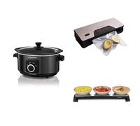 Morphy Richards Slow Cooker, 3.5L Sear & Stew Black, Vacuum Sealer & Cordless Warming Tray, Healthy Eating, Essential Batch Cooking, Social Events, Gatherings, Parties, 460012 | 432040 | 486000