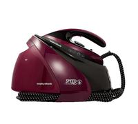 Morphy Richards SpeedSteam Pro Steam Generator Iron, Ceramic Soleplate, Autoclean, 70g to 120g Rates, 590g Boost, 7 Bar Pressure, 1.6L Water Tank, 1.8m Cord, 3000W, Black and Mulberry, 332102
