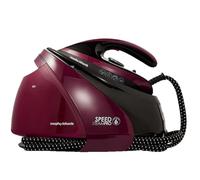 Morphy Richards SpeedSteam Pro Steam Generator Iron, Ceramic Soleplate, Autoclean, 70g to 120g Rates, 590g Boost, 7 Bar Pressure, 1.6L Water Tank, 1.8m Cord, 3000W, Black and Mulberry, 332102