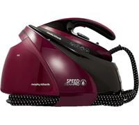 Morphy Richards SpeedSteam Pro Steam Generator Iron, Ceramic Soleplate, Autoclean, 70g to 120g Rates, 590g Boost, 7 Bar Pressure, 1.6L Water Tank, 1.8m Cord, 3000W, Black and Mulberry, 332102